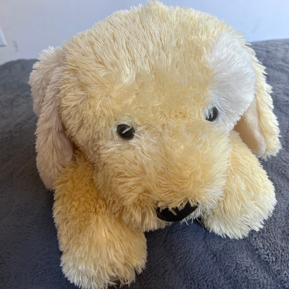 Animal Adventure‎ 16" Large Puppy Dog Plush Cream Yellow Floppy Laying Down 2009